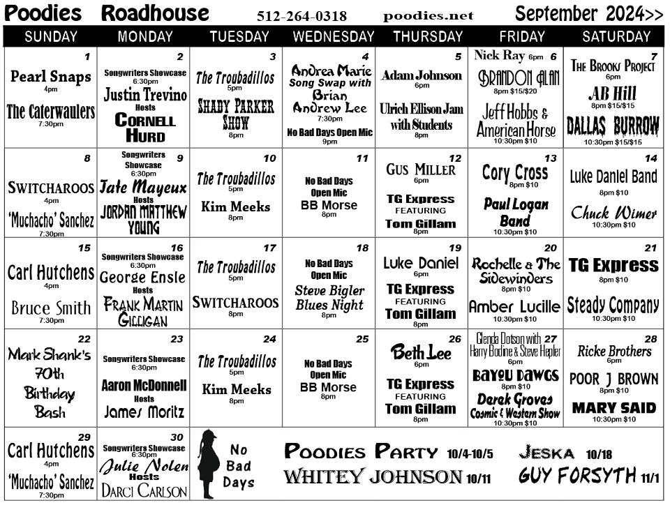 Poodies Calendar